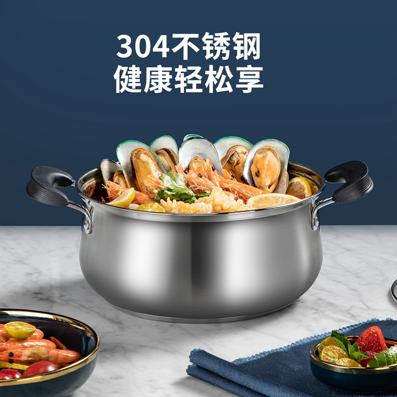 Кастрюля COOKER KING, 304 Нержавеющая сталь, утолщенная, 22 см, для супа, лапши, тушения