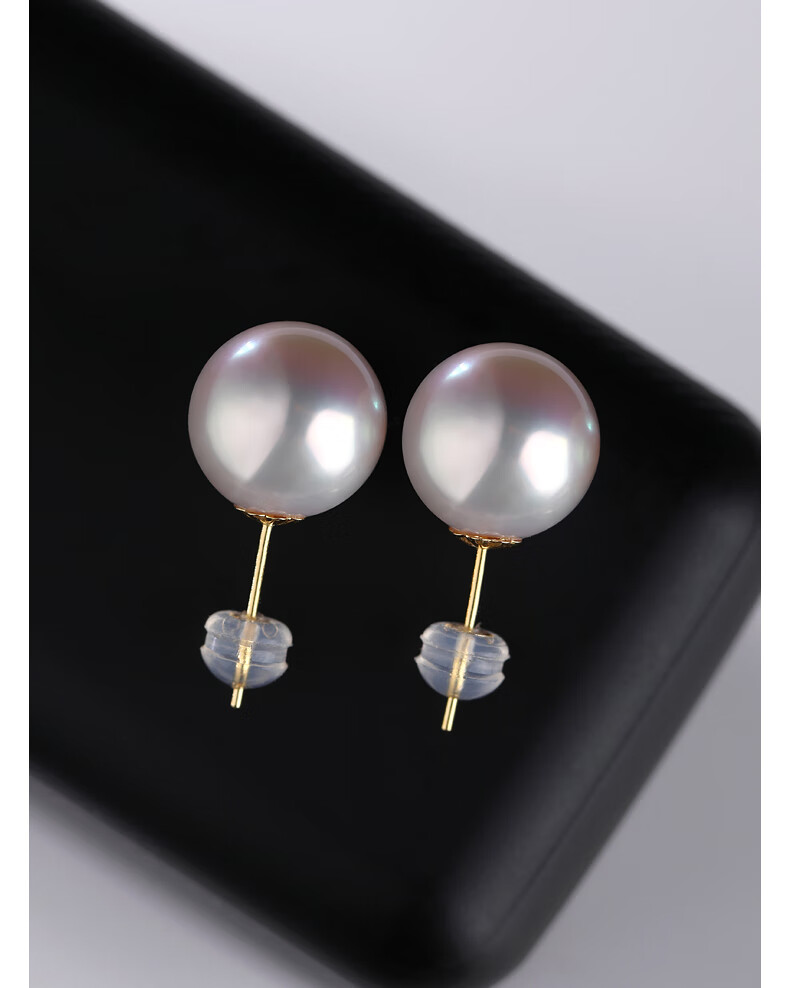 Daimi 18K Gold Round Bead, 10-11mm Minimalist Series Freshwater Pearl Stud Earrings, Mother's Day Gift for Girlfriend Or Wife 6