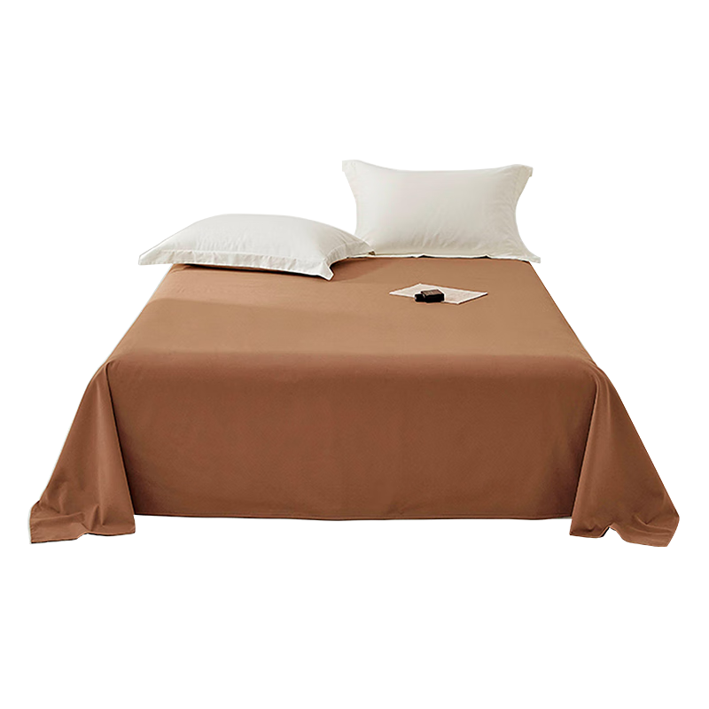 JD Original 100% Pure Cotton Bed Sheet Single Piece, Class A Antibacterial Double-Size All-Cotton Bed Cover Quilt 200x230cm, Hazelnut Brow