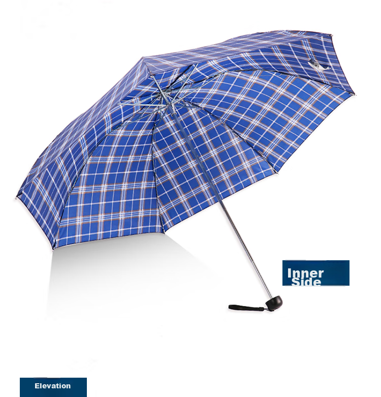 Tiantangshan Windproof And Rainproof Umbrella, Three-Fold Portable Folding Water-Resistant Sun And Rain Dual-Use Umbrella, Business Umbrella for Men And Women, Plaid Black Patter 7