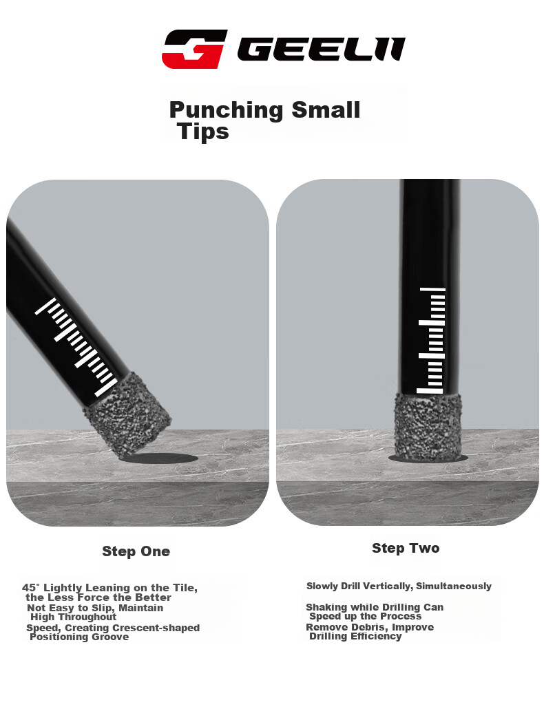 GeeLii Ceramic Tile Hole Cutter, Glass Vitrified Tile Marble Dry Drilling Bit 10mm 59102 9