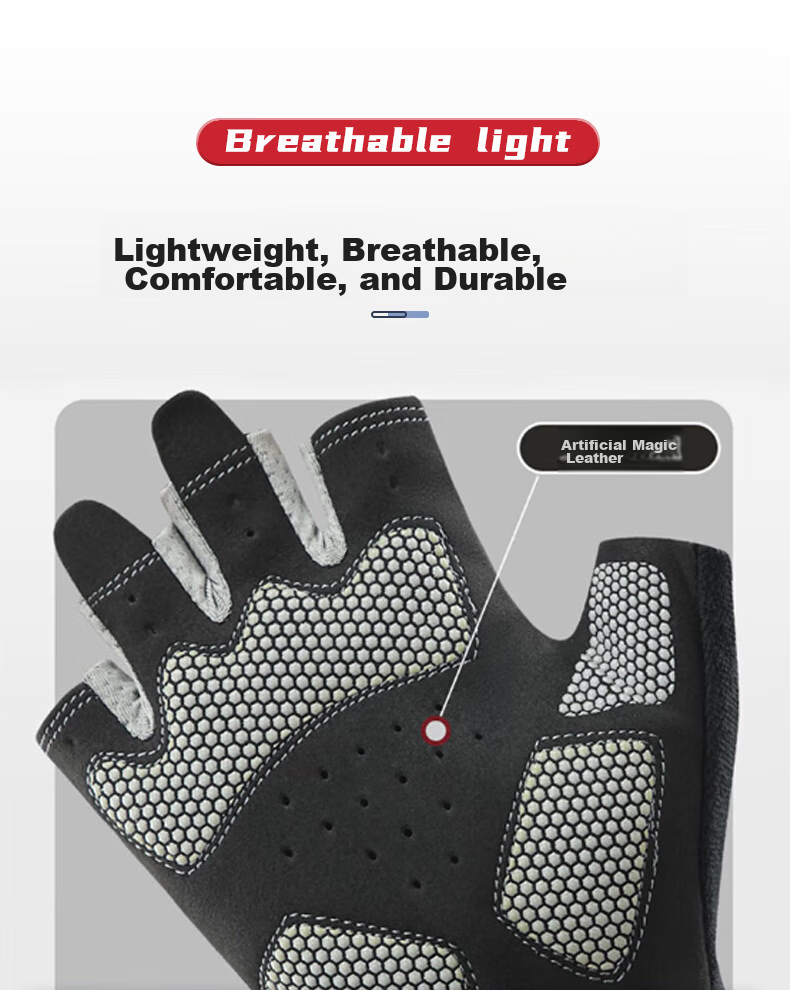 Li-Ning Fitness Gloves for Men And Women, Cycling Sports Non-Slip Weightlifting Wrist Guards, Pull-Up Bar Anti-Callus Fingerless Gloves 12