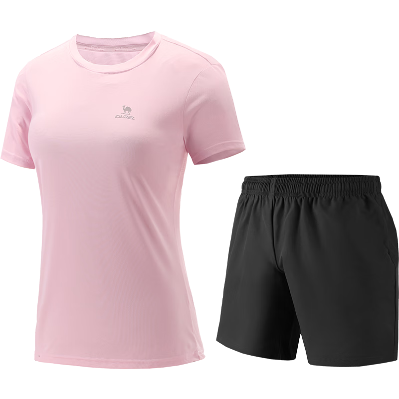 CAMEL Women's Short-Sleeve Shorts Sports Set, New Summer Style, Ultra-Thin Quick-Dry T-Shirt, Casual Running Basketball Sportswear