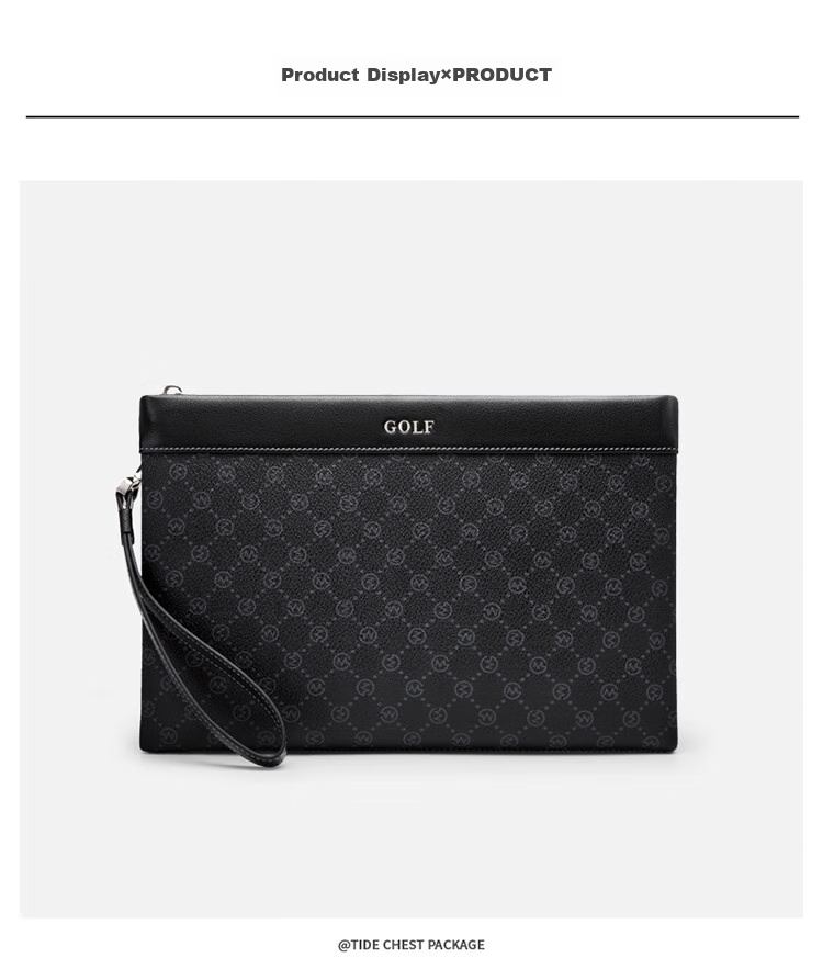 GOLF Men's Clutch Large Capacity Handbag with Multiple Card Slots Envelope Bag Long Wallet Gift for Boyfriend 22