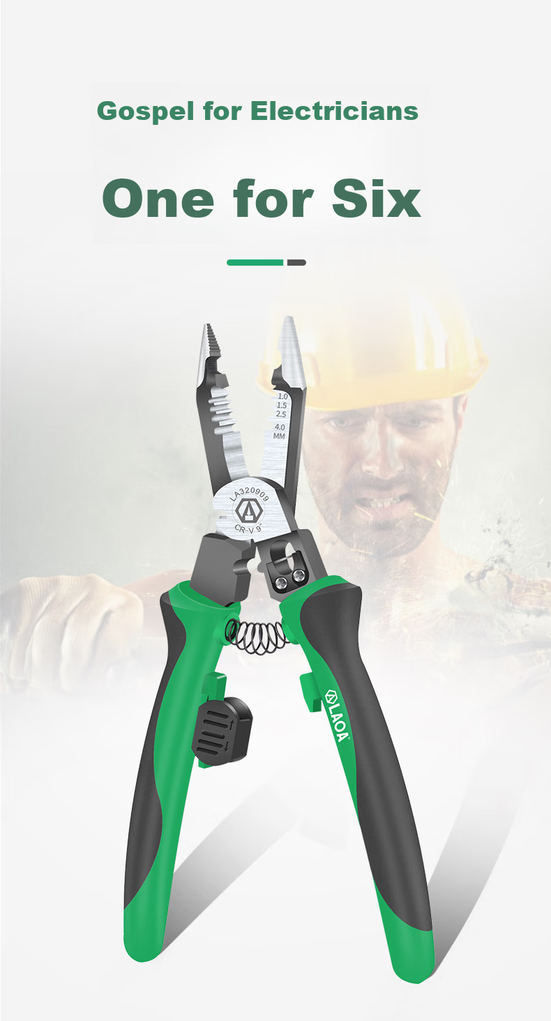 LAOA Lao A Needle-Nose Wire Stripper, Multifunctional Wire Cutter, Wire Stripping Tool, Terminal Crimping Pliers, LA320919 6