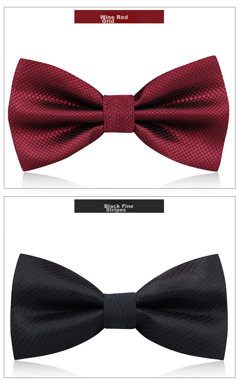 FitonTon Wedding Banquet Bow Tie for Men, Business Groom's Bow Tie, Gift Box Set for Boyfriend, New Year And Valentine's Day Present 11