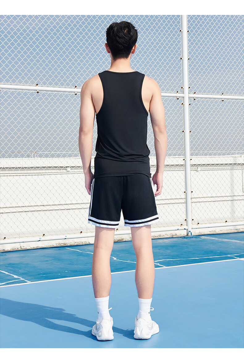 RIGORER Men's Shorts, 2024 Spring Style, Basketball Running Training Shorts, Casual Breathable Sports Pants, Pure White 16