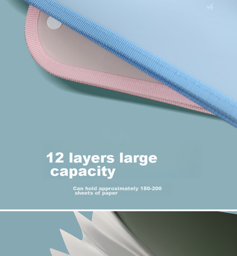 Wengu A4 Accordion File Folder, 13 Compartments, Exam Paper And Contract Storage, Waterproof, Vertical Style, PP Material, Student Office Stationery, FQB-0553C Simple Desig 10