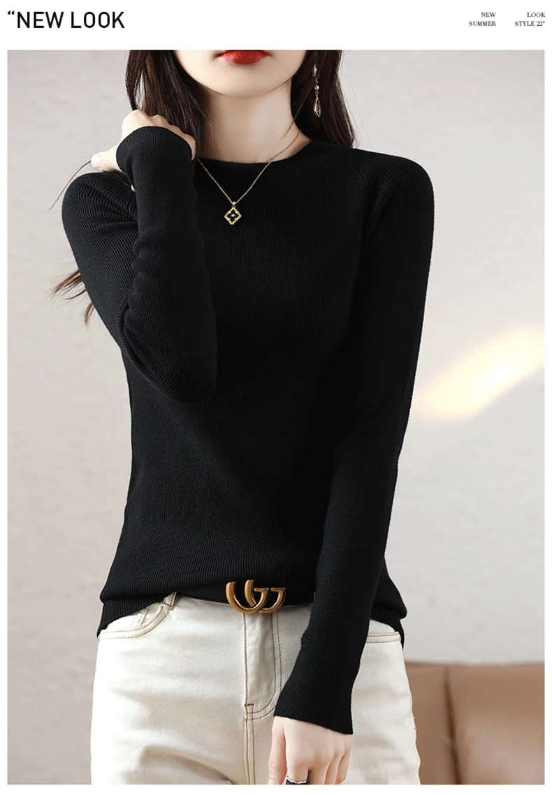 YUZHAOLIN Round Neck Base Layer for Women, Elegant Inner Wear, Slim-Fit Knitted Sweater, New Style for Spring, Autumn And Winter 2025 17