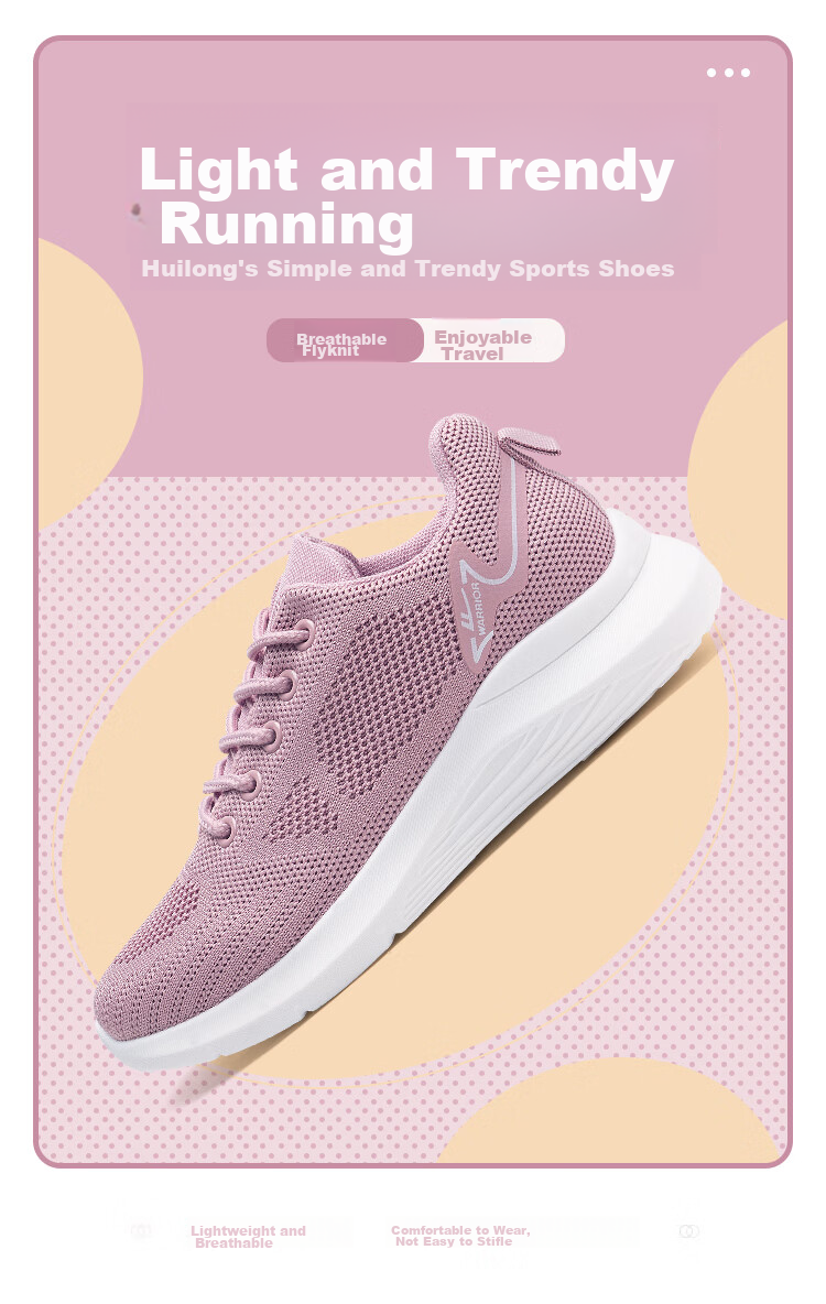 Warrior Spring And Autumn Breathable Comfortable Casual Mesh Mom Shoes KGHC452YD Purple Red 35 1