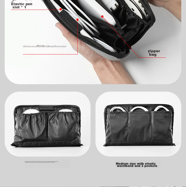 Right Away Digital Storage Pouch, Mouse Charger, Computer Power Supply Cable, Travel Portable Electronic Device And Phone Accessory Bag 12