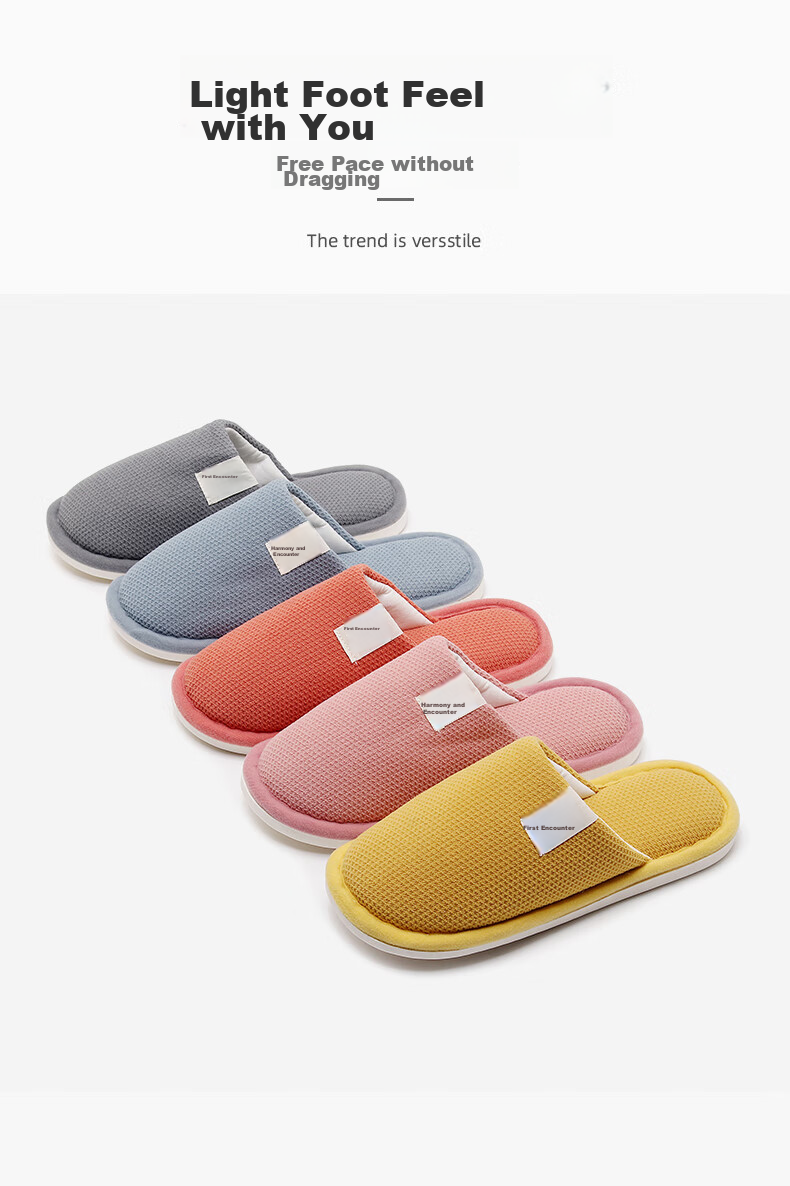 GUOLUOFEI Spring And Autumn Cotton Slippers for Men, Indoor Home Wooden Floor Slippers for Women, All Seasons Spring Autumn Winter, Ginger Yellow Color, Size 36-37 7