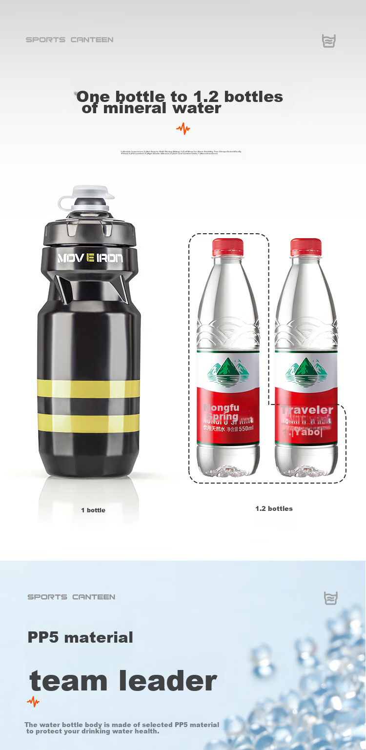 Move Iron Bicycle Water Bottle for Road Bikes And Mountain Bikes, Cycling Sports Water Cup, White 5