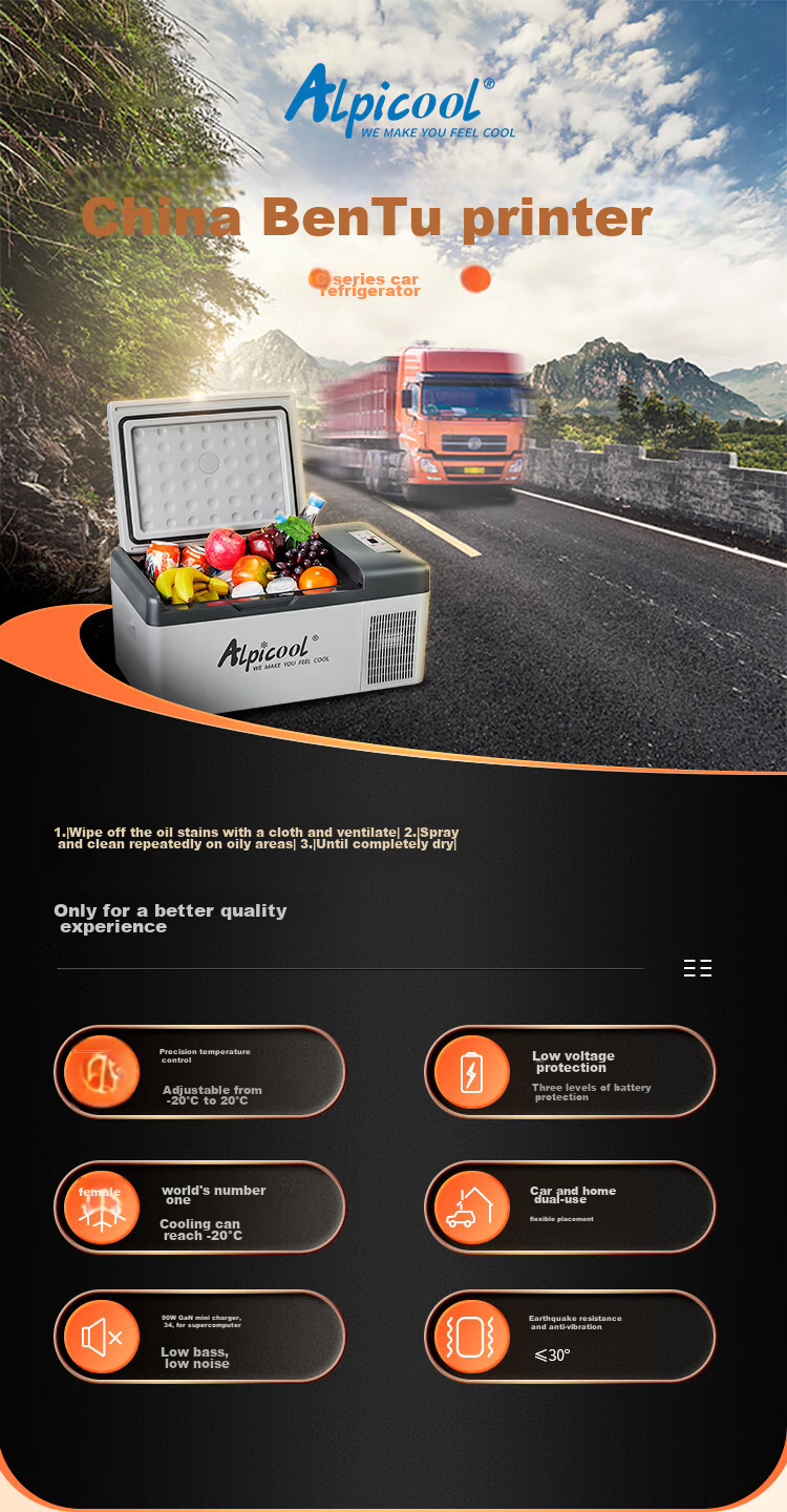 Alpicool Car Refrigerator, Compressor Cooling, 15L Capacity, for Car And Home Use, Suitable for Sedans, 12V for Cars, 24V for Trucks, Can Freeze, Refrigerate, And Cool 1