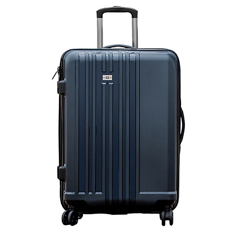 SUISSEWIN Suitcase, 24-Inch Quiet Spinner Wheels, Travel Luggage, Fashionable Suitcase, Durable Password Lock, Blue, 8810