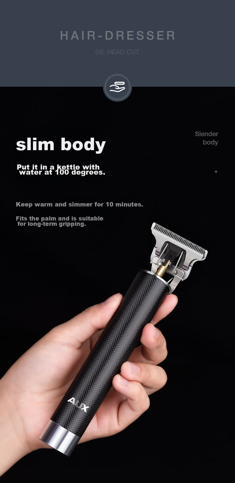 AUX Hair Clipper, Shaving And Styling Tool, for Adults And Children, Electric Trimmer, Head Shaver, Edge Trimmer, Bangs Trimmer, Self-Haircut Device, Gradient Design, Specialized for Men's Barbershops 13
