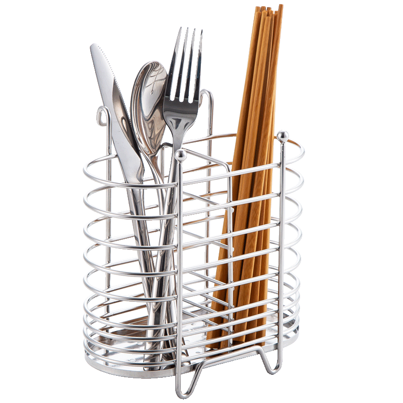 MAXCOOK Chopstick Holder, Stainless Steel Chopstick Storage Rack, Chopstick Cage Bucket with Draining And Anti-Mold Storage Box, Two Compartments MCWA205