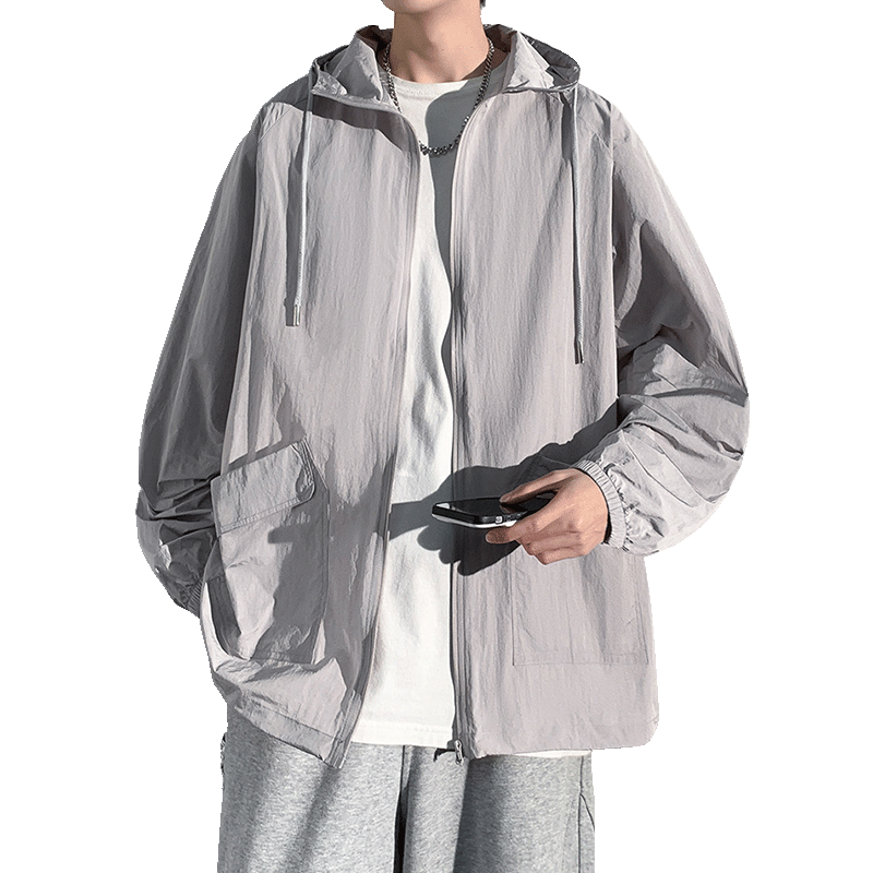 FitonTon Sun Protection Clothing for Men, Lightweight And Breathable Summer Sunscreen Jacket, Outdoor Fishing UV Protection Men's Coat, UPF50+ Beach Wear