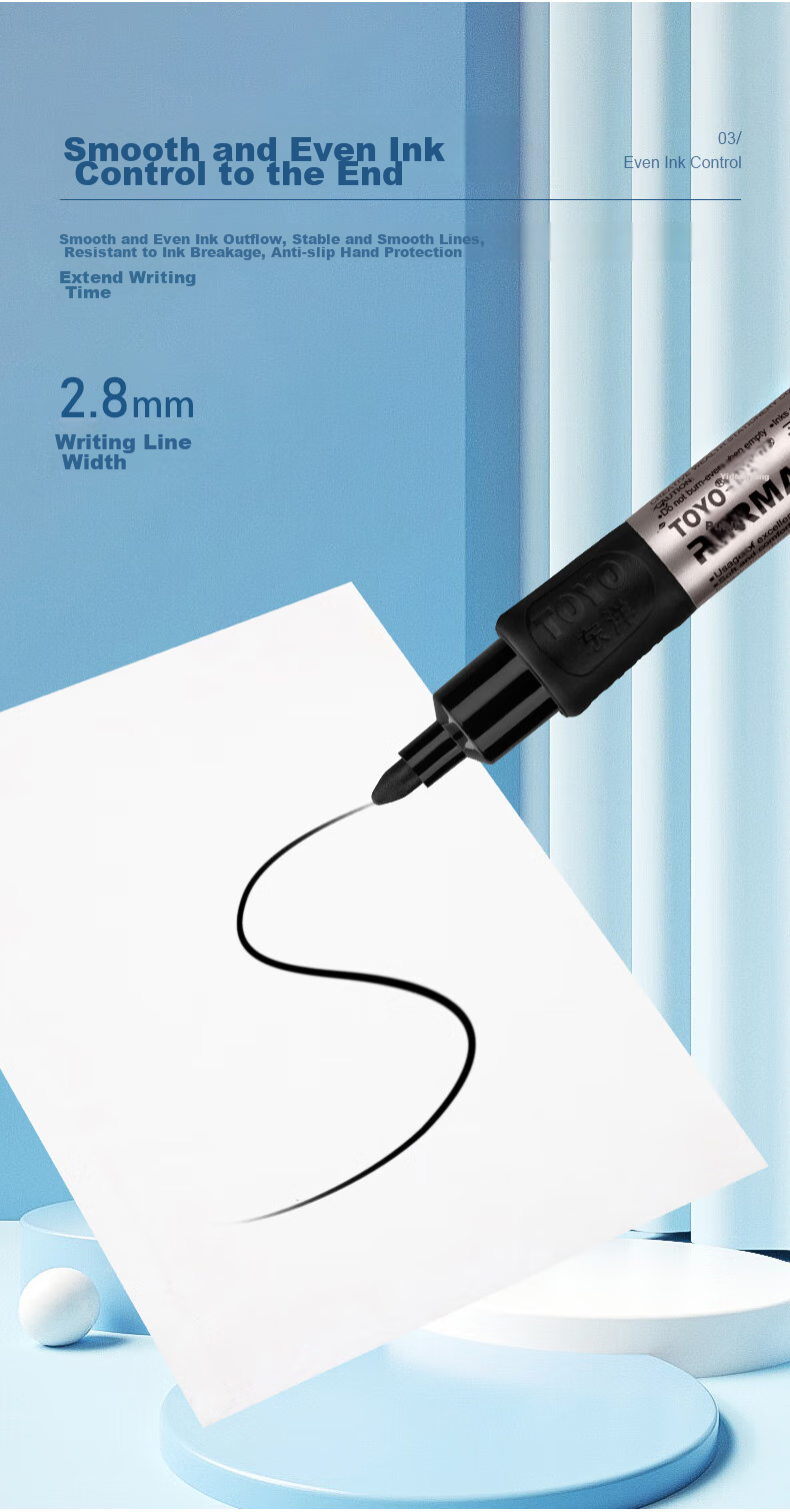 Dongyang TM139, Oil-Based, Marker Pen, Permanent Marker, Tire Pen, Sign-In Pen, Multiple Colors Available, Marker Pen, 10 Pieces/box / Black 4