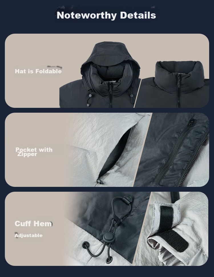 JD Original Winter Sports Outdoor down Jacket for Men, Stand-Up Collar, Triple Protection, Puffer Short Style down Coat, Sand Gold Color, XXL 13