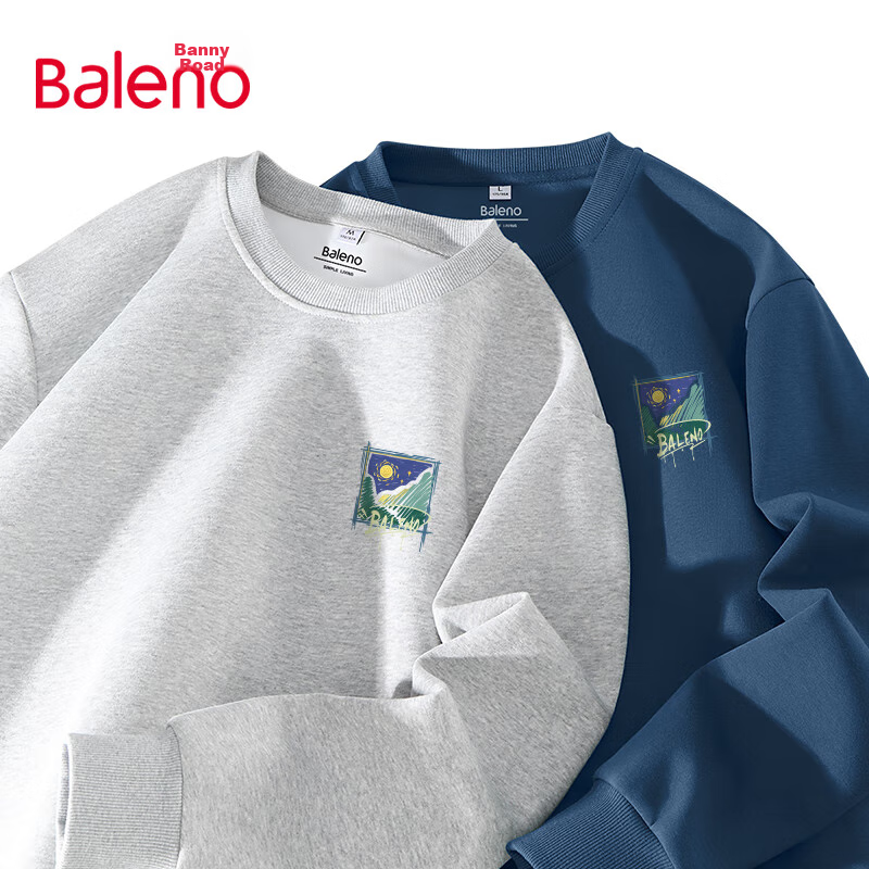 Baleno Sweatshirt for Men, Autumn Season, 320G Heavyweight Long Sleeve, Loose Fit, Oversized Trendy Crew Neck Top, Versatile Youth Hoodless Jacket