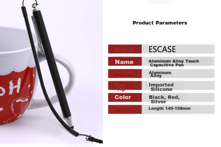 ESCASE IPad Capacitive Stylus, Mobile Tablet Touch Pen, Compatible with Apple And Android, Equipped with Retractable Elastic Cord, ES-11ProMAX Business Black 2