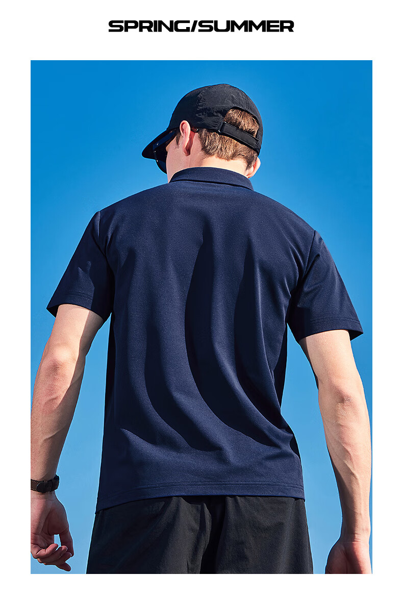 Jeep Quick-Dry Polo Shirt for Men, UPF40+ Sun Protection Short-Sleeve T-Shirt, Men's Outdoor Collared Quick-Dry Shirt, 9905 Navy Blue, 4XL 21