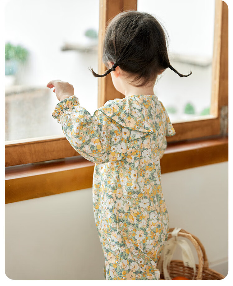 Wismorni Baby Girl Romper, Summer Thin Style, Infant Princess Clothes, Hundred-Day Sweet Onesie, Crawling Suit, Summer Outfit 4