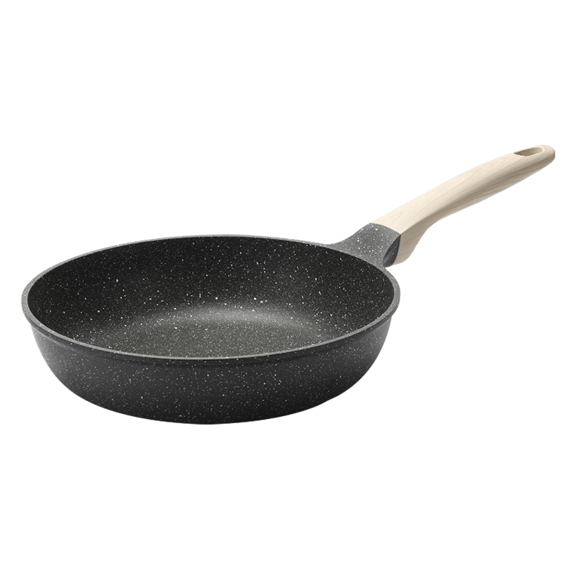 CaROTE Maifanshi Flat-Bottom Pan, Steak Griddle, Non-Stick Pan for Home Use, Titanium Pan, Small Frying Egg Pan for Induction Cooker, 24cm without Lid