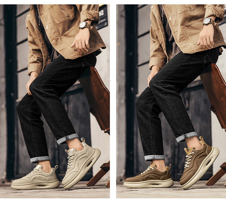 Bull Family Men's Shoes 2026 Spring New Trendy Fashion Durable Casual Soft Sole Height Increasing Versatile Sports Shoes 3