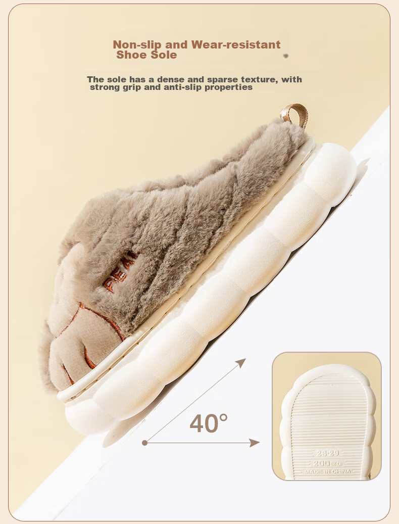 Zhubaba Boys' Cotton Slippers, Winter 2026 New Style, Indoor Children's Moccasins, Girls' Baby Non-Slip Slippers, for Older Children, Home Use, Size 210 7