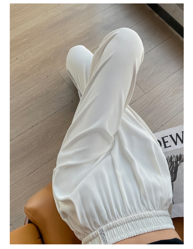 LangSha Haren Suit Pants for Women, Spring And Summer Lightweight, Draping High-End Nine-Point Wide-Leg Pants, Straight-Leg Haren Trousers for Wome 24