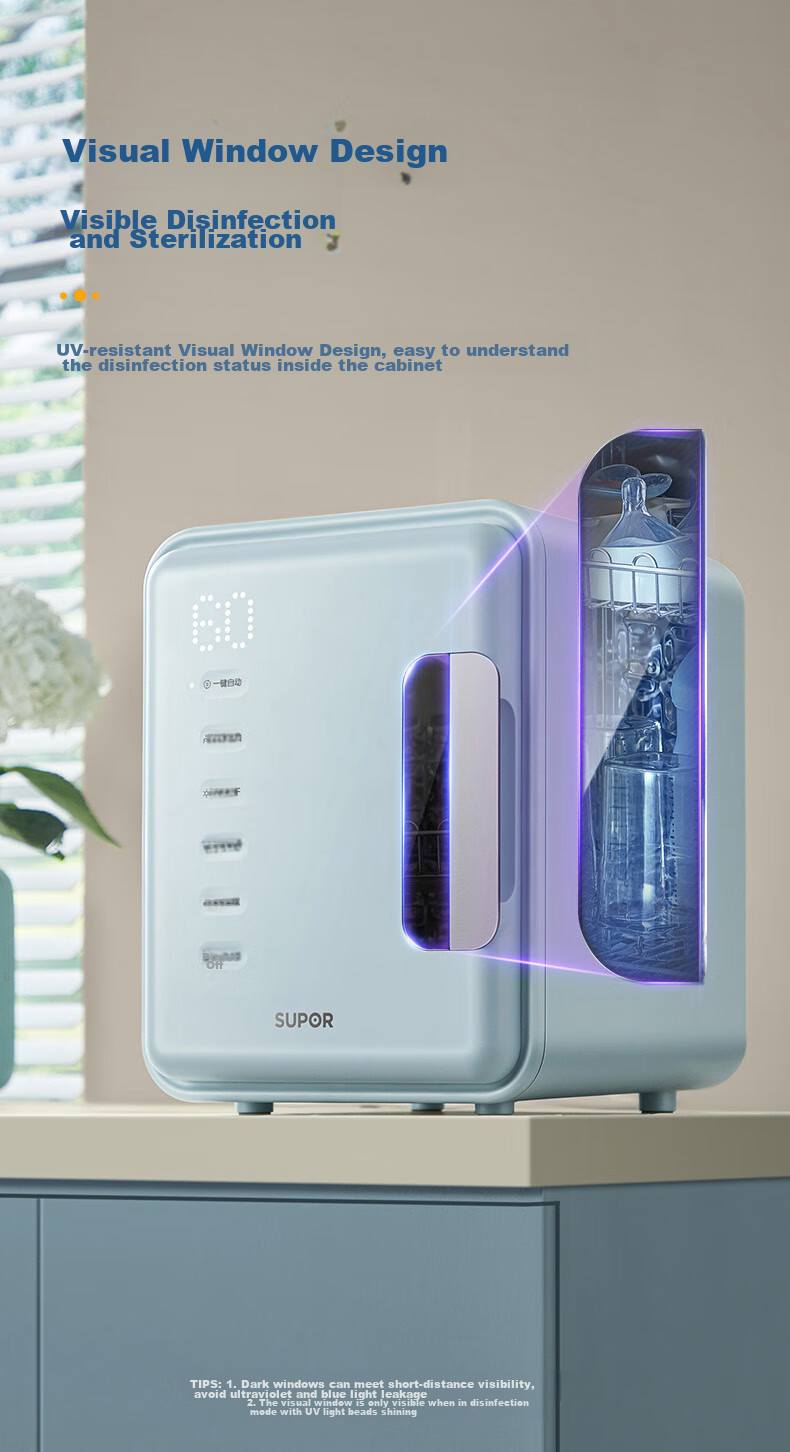 SUPOR Disinfection Cabinet for Baby Bottles with Drying Function "Best-Selling Product" 28 LED Beads + 22L + Plasma TXD01 17