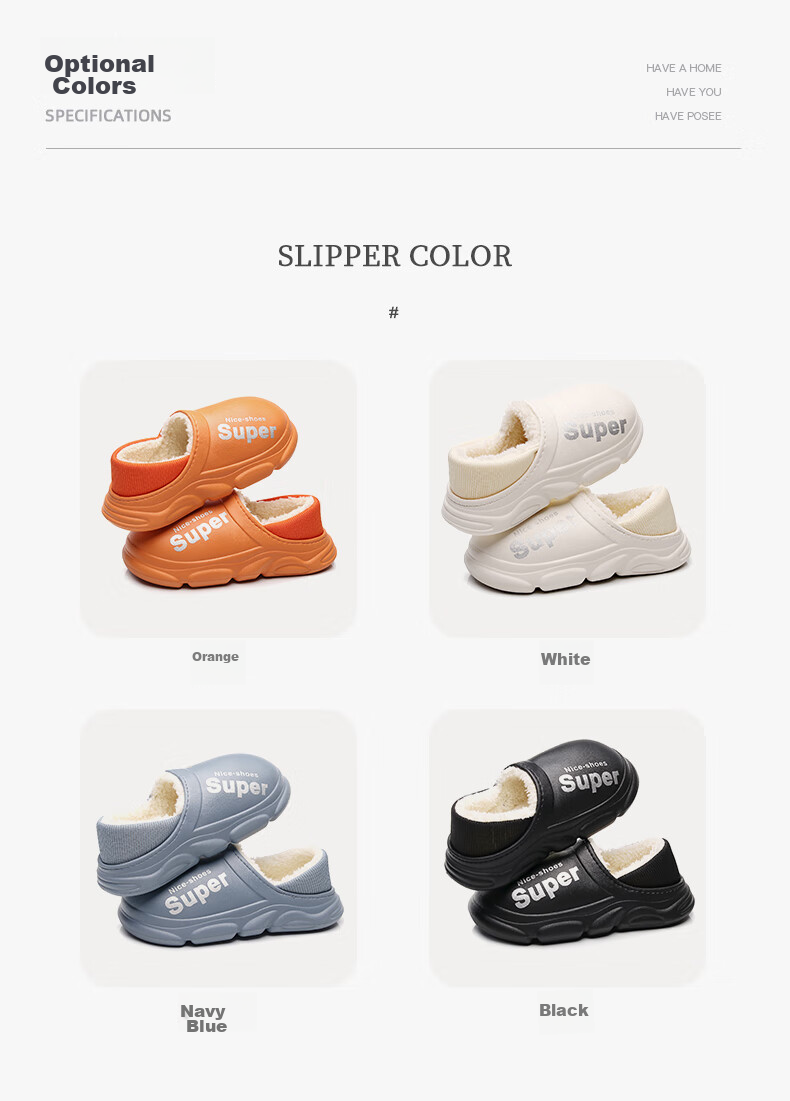 GUOLUOFEI Thick Cotton Slippers for Men And Women, Autumn Outdoor Wear, Waterproof Non-Slip Fleece-Lined Indoor Home Heel-Covering Cotton Shoes, White, Size 36-37 3