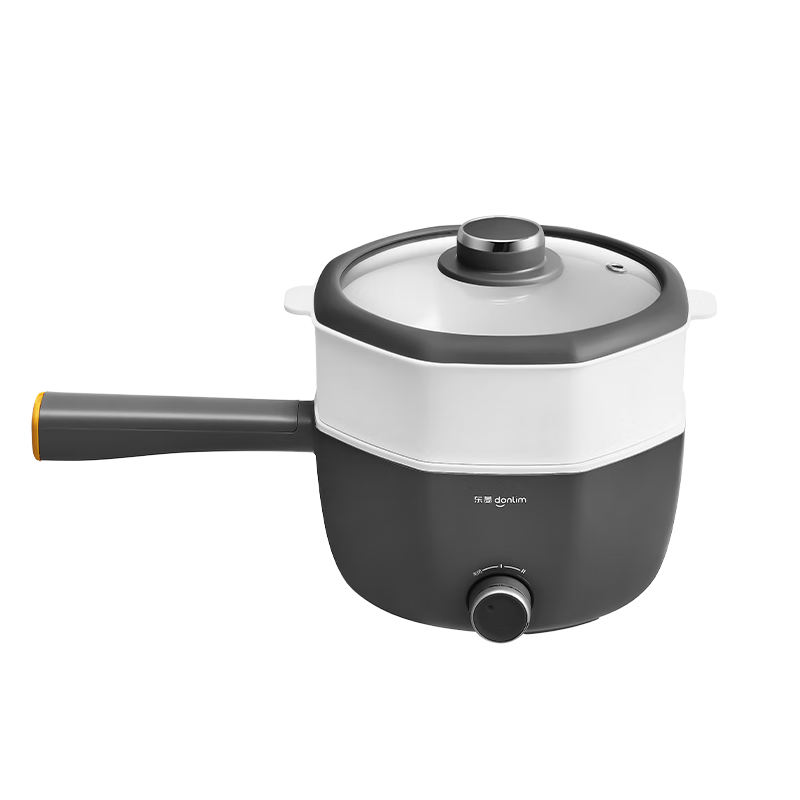 Donlim Electric Cooking Pot, Dorm Small Electric Pot, Electric Hot Pot, Electric Steamer, All-In Instant Noodle Hot Pot for Student Dormitory, Multifunctional Pot DL-G01