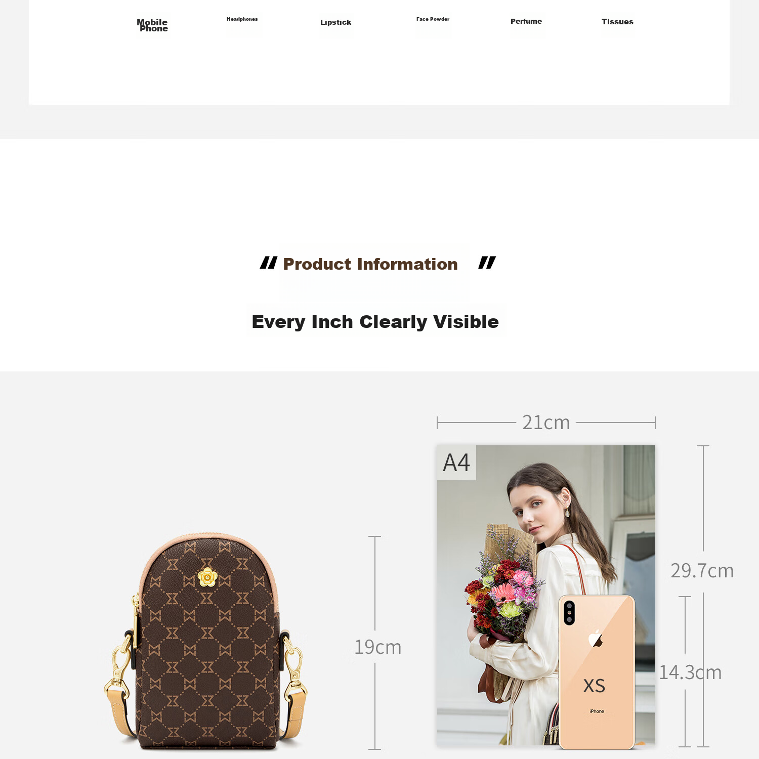MashaLanti Women's Handbag, Luxury Phone Bag, Mini High-End Shoulder Crossbody Bag for Ladies, Mother's Day Gift on May 20th 27