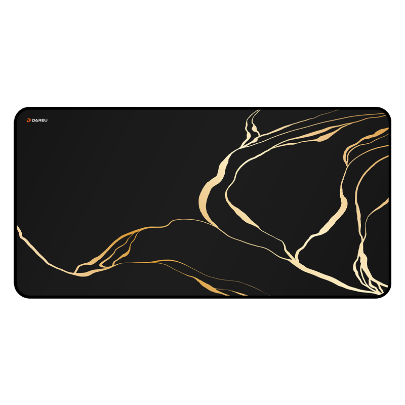 DAREU Gaming Mouse Pad, FPS Smooth Thickened Precision Edge-Locked, Water-Resistant Computer Keyboard Office Extra Large Desk Mat, Gold-Black 800*400*3mm Valorant