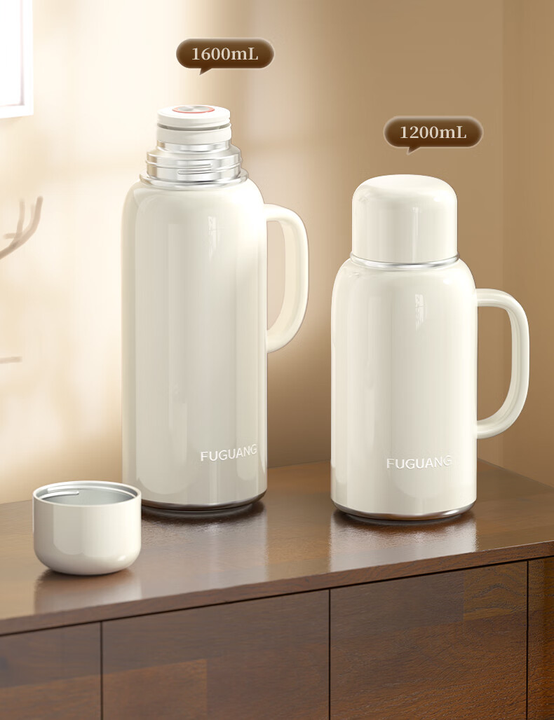 Fuguang Large Capacity Insulated Thermos Flask Stainless Steel Vacuum Water Bottle Portable Outdoor Hot Water Bottle 1200ML 11