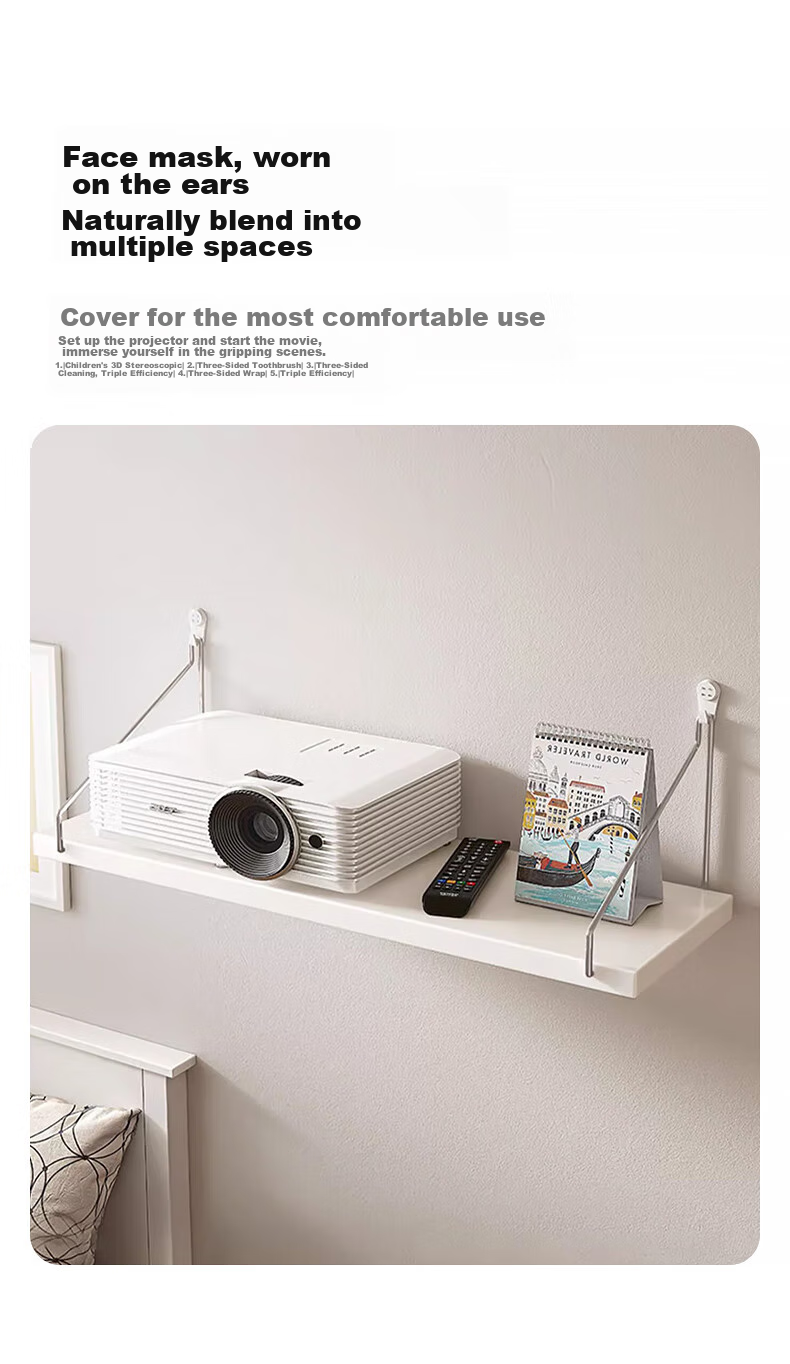 MEISHUO Projector Wall Mount Bracket Tray Storage Shelf 30*19 Wall-Mounted No Drilling Router Placement Rack Wall-Mounted Set-Top Box Bracket Universal for XGIMI, Xiaomi, Jmgo, Mijia And Other Brands 4