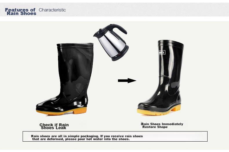 Huili Men's Winter Mid-Calf Waterproof Rubber Shoes with Fleece Lining, Detachable Warm Rain Boots, Overshoes 6557 Black Size 39 14