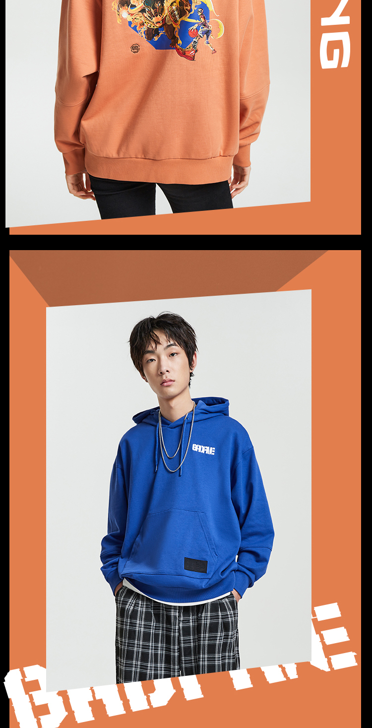 李宁男装卫衣badfive篮球系列男子宽松套头连帽卫衣awdr071