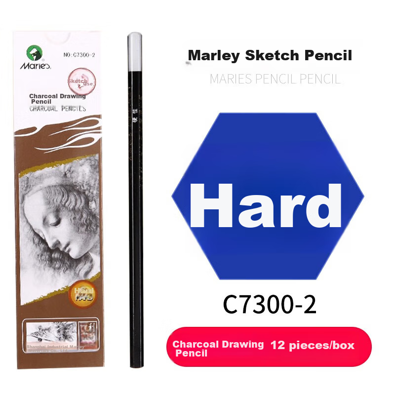 Marie's Hard Sketching Pencils, 12-Pack, Art-Specific Drawing Soft to Medium-Hard Carbon Pencils for Students, Beginners, Exams, And Painting, C7300 Art Sketching Pencils, Teacher's Day Gift