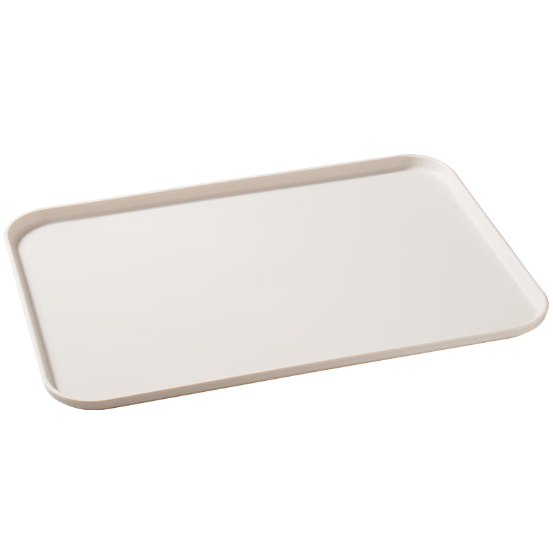 BJ Rectangular Fruit Tray, Tea Tray, Household Fruit Plate, Breakfast Tray, Storage Tray, Living Room Snack Plate, Off-White, Extra-Large Size