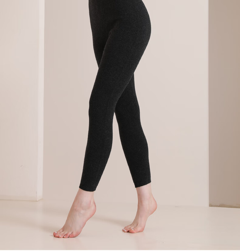 Mengyangwang Women's 100% Pure Wool Thermal Underwear Leggings, Warm Base Layer Pants for Autumn And Winter, Thick Seamless Knitted Wool Pants 6