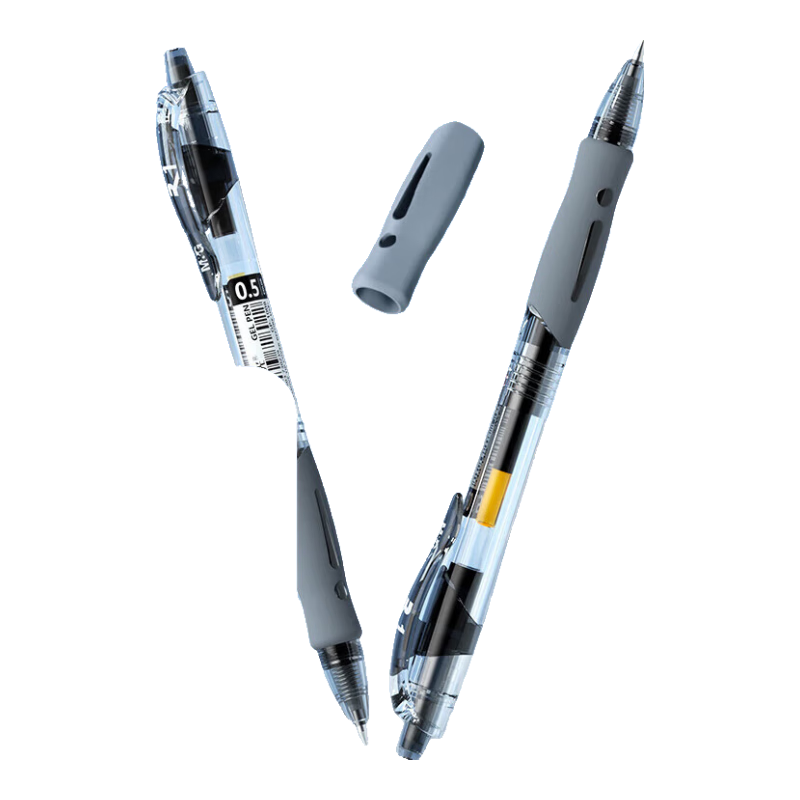 M&G GP1008A Retractable Gel Pen, Black, 0.5mm Bullet Tip, Push-Button Signing Pen, Exam Writing Pen, Rollerball Pen, Pack of 12