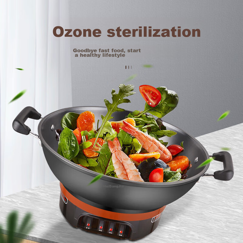 Hui Dang Jia Electric Wok, Multifunctional Electric Hot Pot, Thickened Electric Steamer, Electric Cooking Pot, All-In Cast Iron Pot, Electric Hot Pot, Multi-Purpose Pot Z08-36