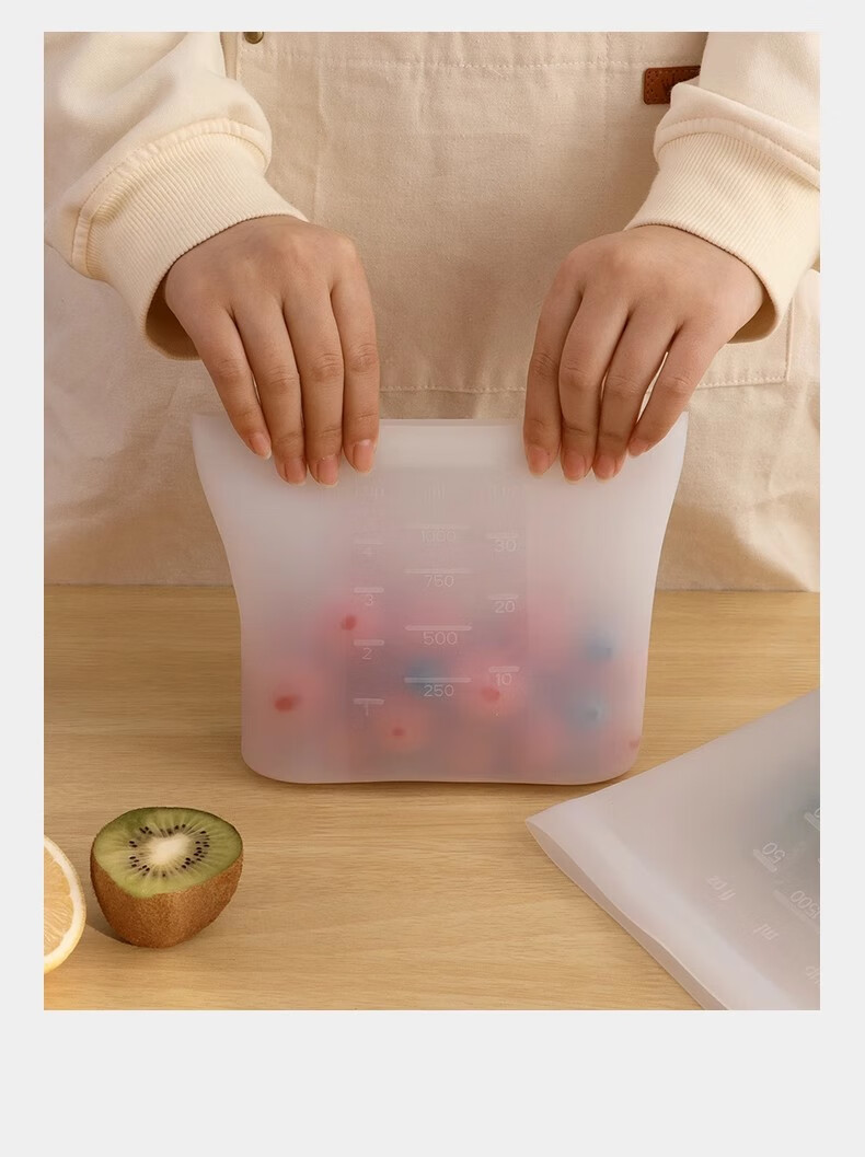 Yuanben Thick Silicone Sealing Bags for Kitchen, Refrigerator, Food-Grade Fresh-Keeping Bags, Vegetable And Fruit Storage, Baby Food Packaging, Self-Sealing Bags for Home Use 9