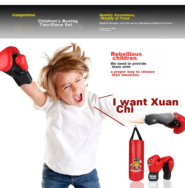 Jingpai Children's Boxing Gloves, Toddler Boys' Fighting Training Muay Thai Gloves, Blue 20