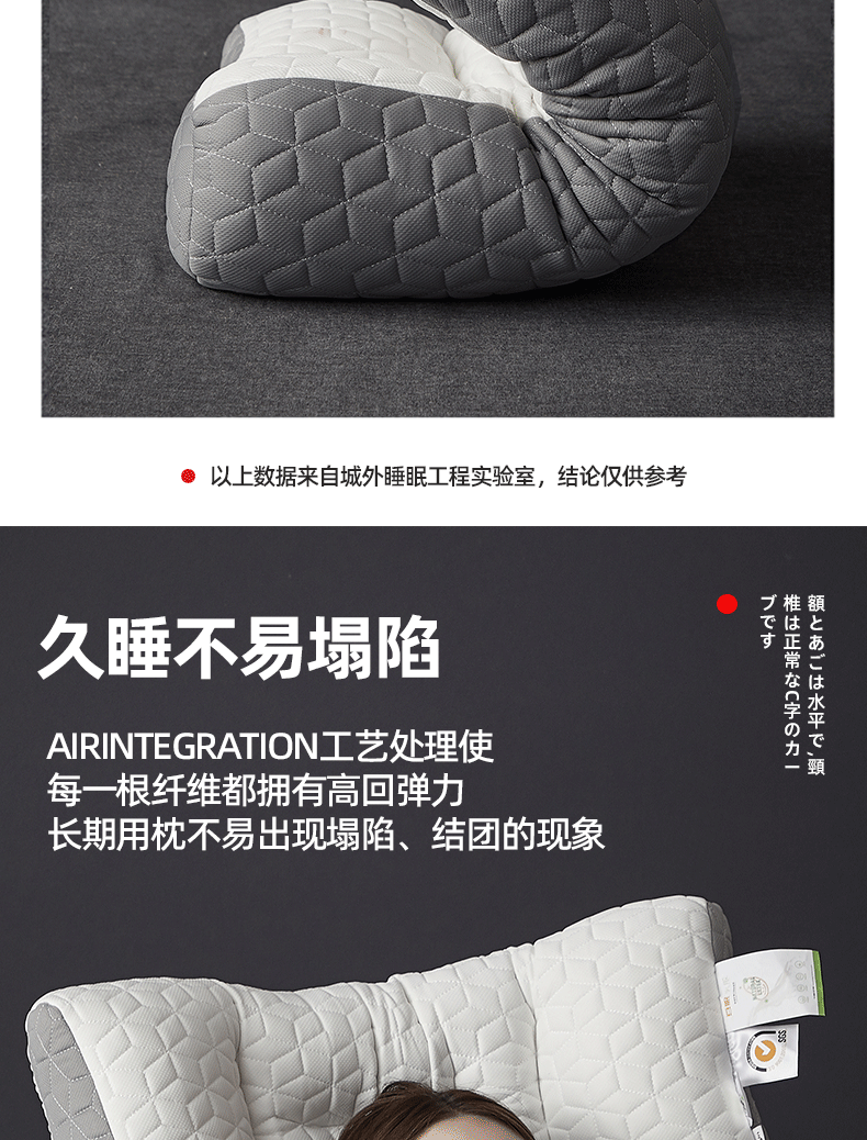 Huadn Cervical Pillow Neck Support Pillow for Cervical Spondylosis Deep Sleep Special Pillow for Students and Adults Summer Single Pillow Core 15