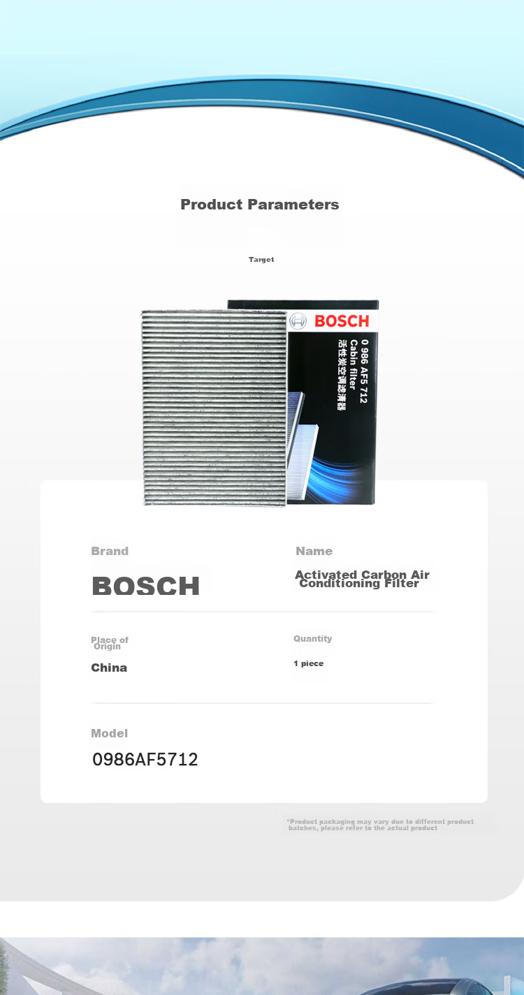 BOSCH Activated Carbon Air Conditioning Filter Cartridge, Air Conditioning Filter 5712, Compatible with Volkswagen Bora/Volkswagen Lamando/Volkswagen Beetle And Others 9